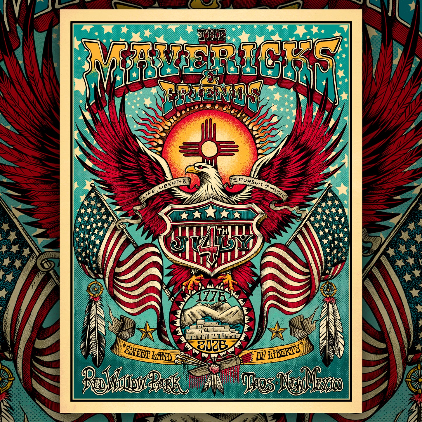 Autographed Taos, NM - 4th of July Celebration Poster