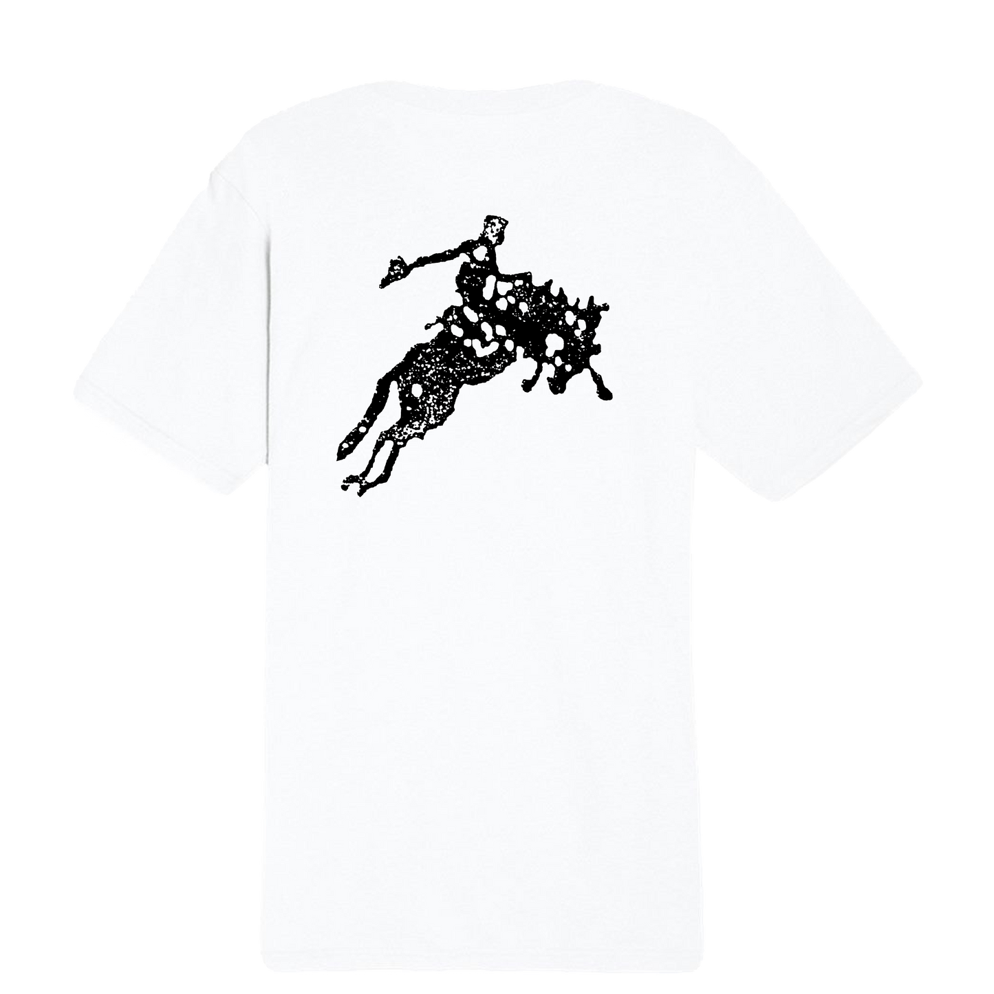 White t-shirt with man riding a horse