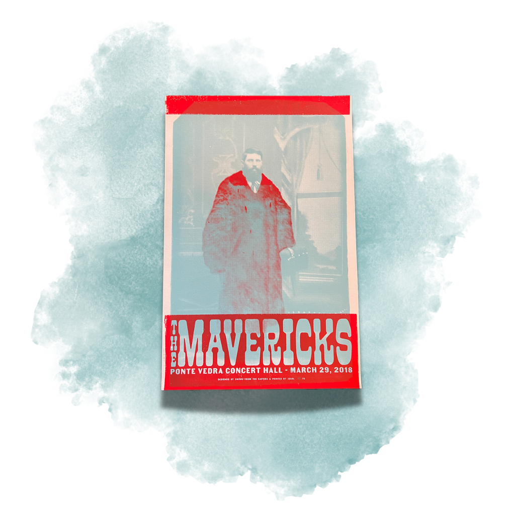 Book or publication titled ’The Mavericks’ with a red border and a black-and-white photograph on the cover.