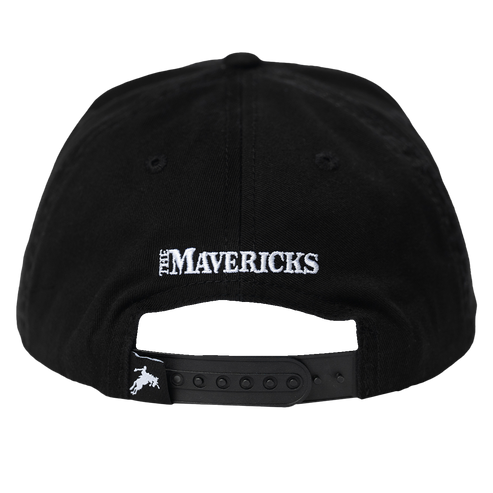 Black baseball cap with ’The Mavericks’ text on the back strap.