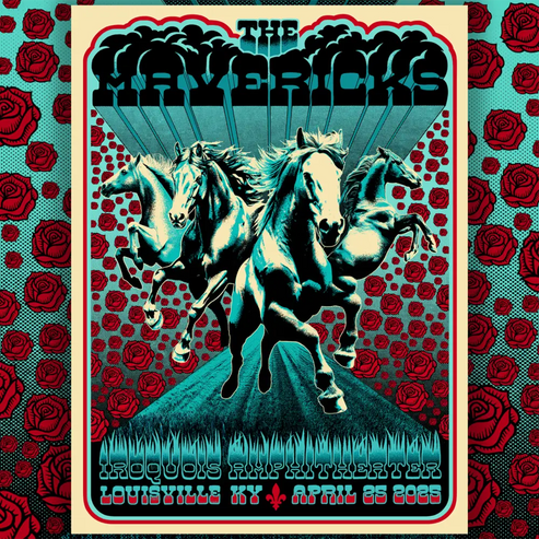 Concert poster with horses.