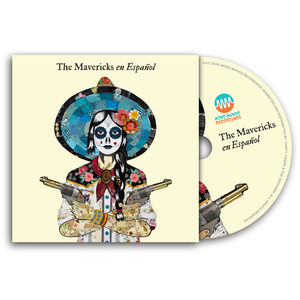 CD album cover featuring a colorful Day of the Dead-style skeleton figure wearing a sombrero and holding guns.